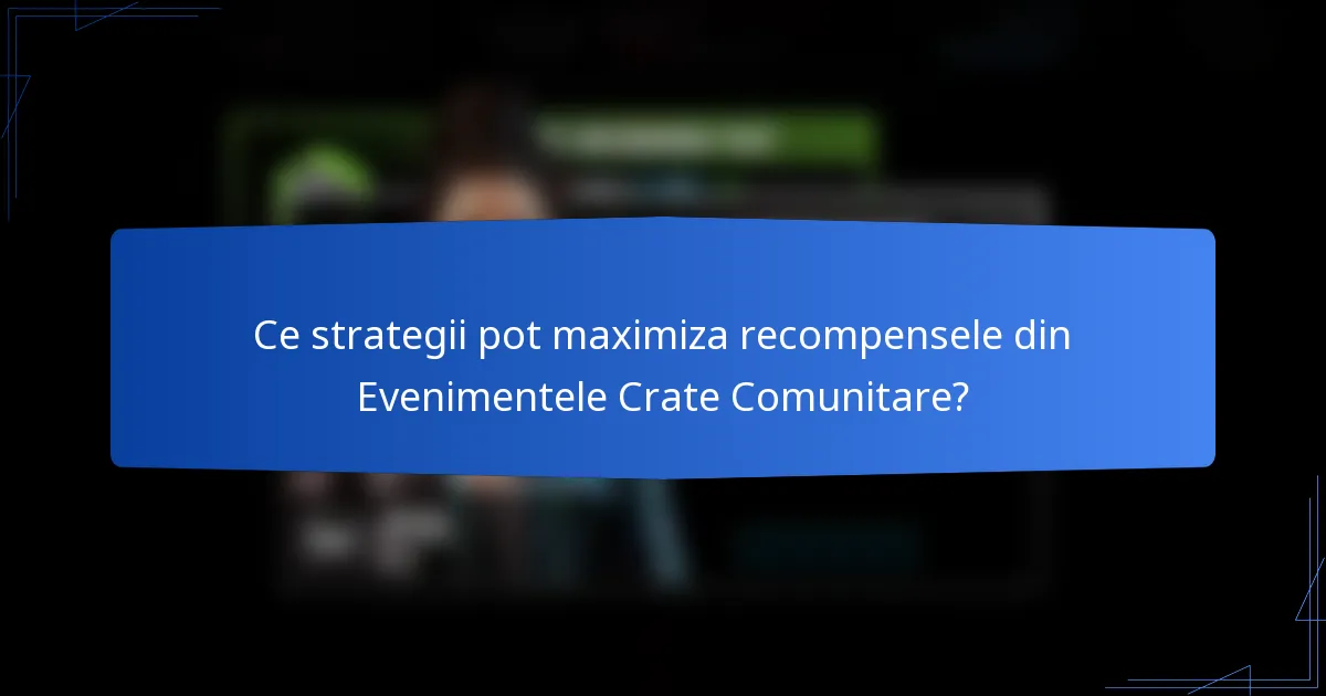 Ce strategii pot maximiza recompensele din Evenimentele Crate Comunitare?