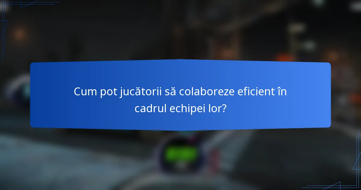 Cum pot jucătorii să colaboreze eficient în cadrul echipei lor?